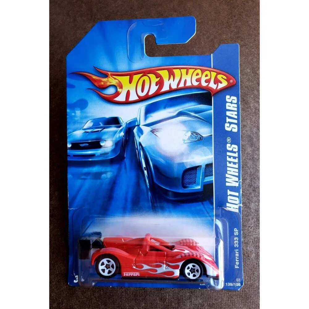 2007 Hot Wheels ALL STARS FERRARI 333 SP #139/156 RED 1:64 WHITE RIM 5 SP #L3092